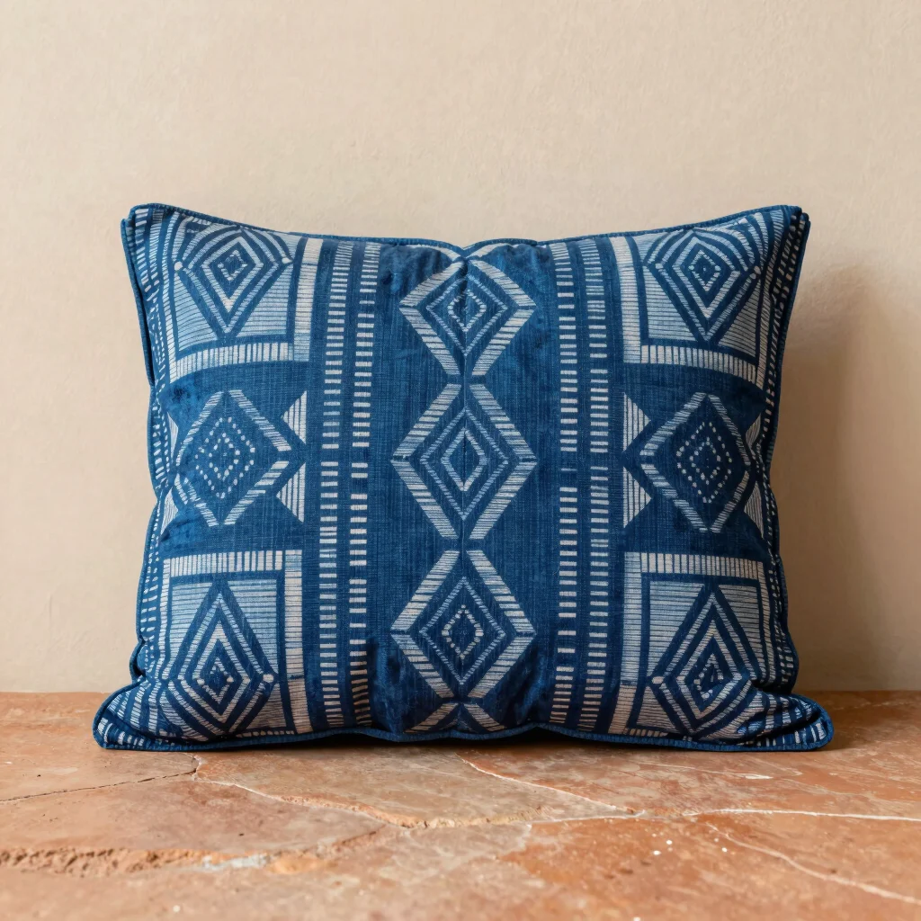 Hand-Dyed Indigo Batik Cushion Cover