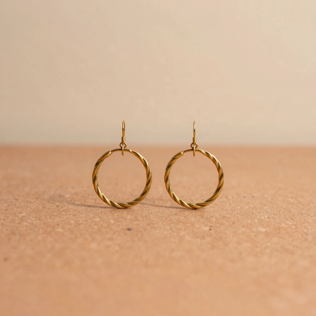 Handcrafted Brass Fulani Hoop Earrings